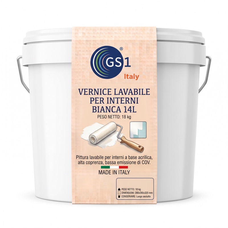 Vernice Lavabile per Interni Bianca 14L