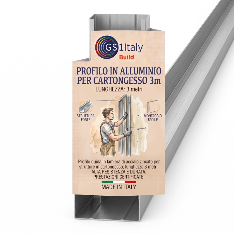 Profilo in Alluminio per Cartongesso 3m